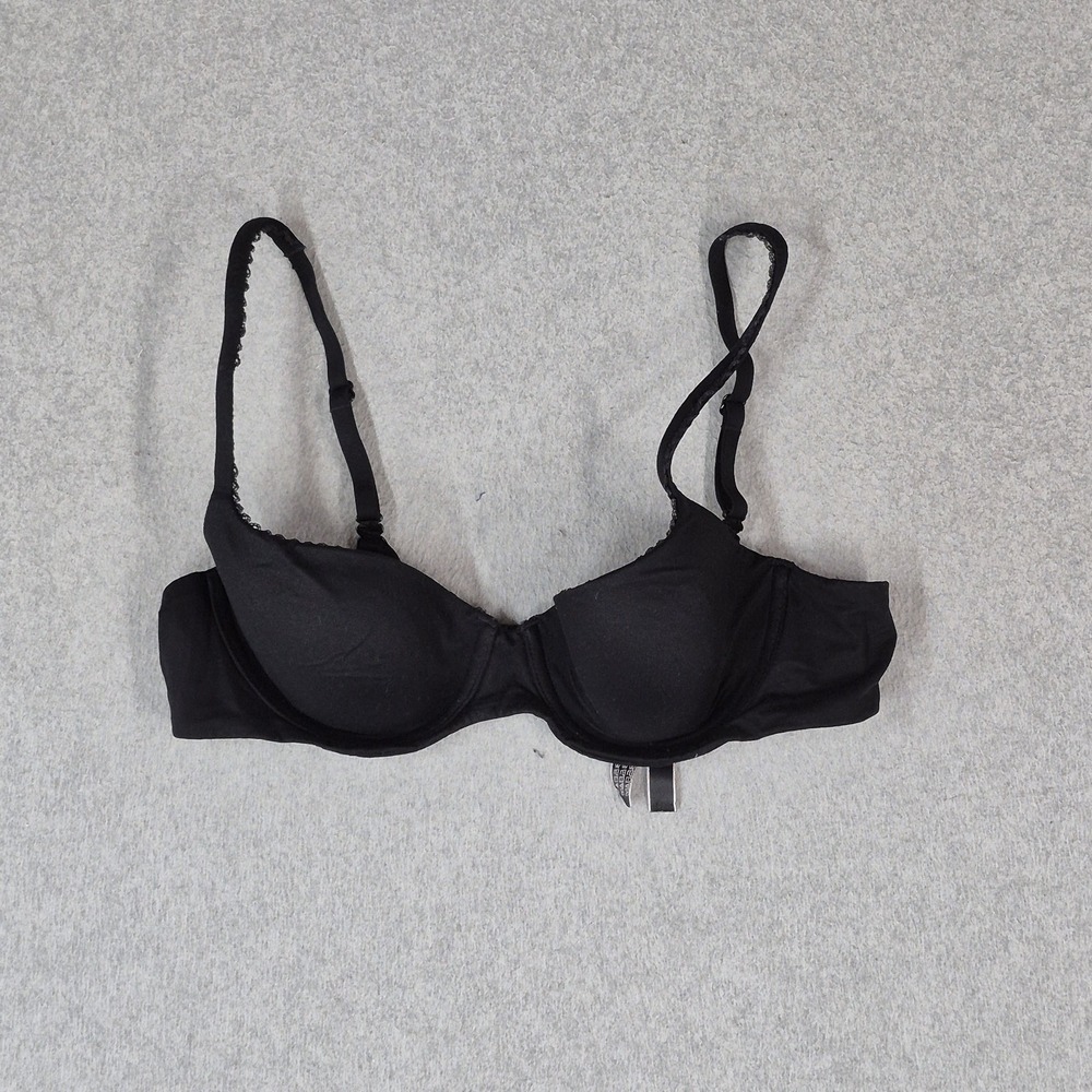Victoria's Secret Women Bra 36B Black Body By Adjustable Strap T-Shirt
